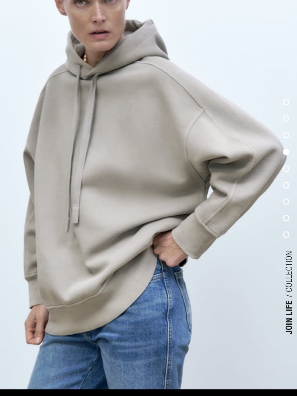 Zara oversized washed effect hoodie sweatshirt